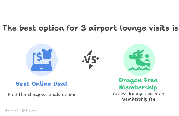 3 airport lounge visits a year visual selection