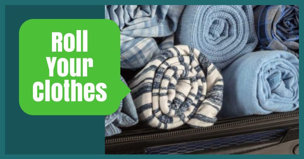 rolling clothes the professional traveller packing hacks