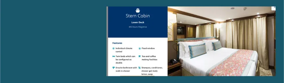 douro river cruise image showing stern cabin