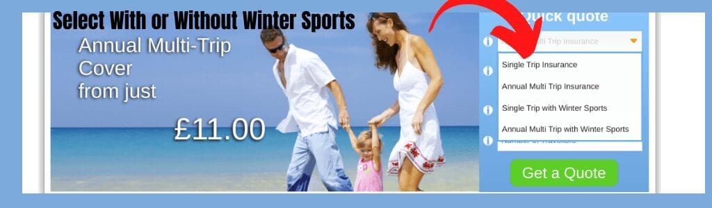 annual travel insurance winter sports
