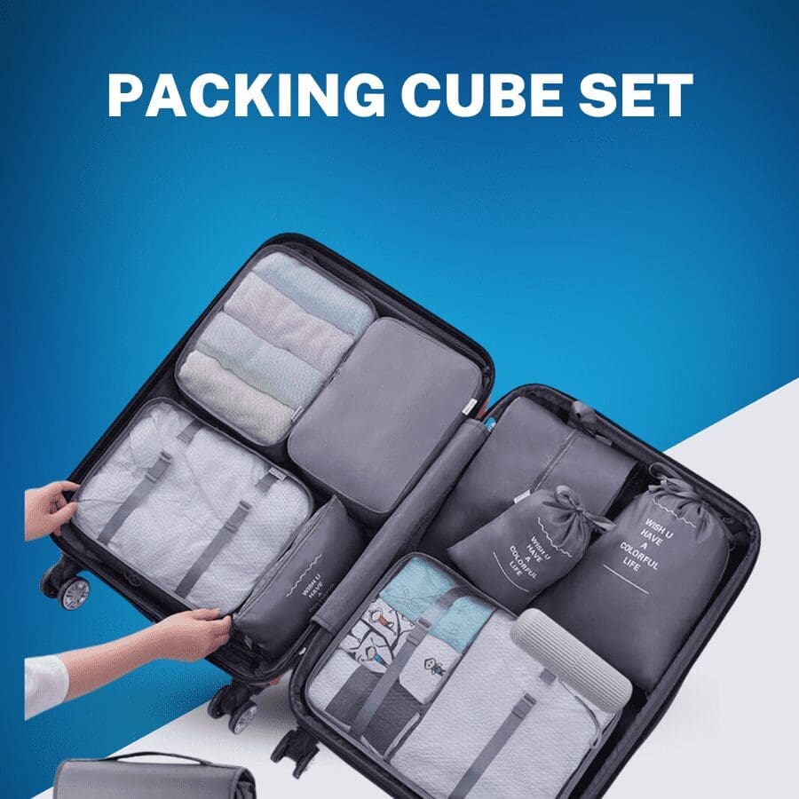 Packing Cube Set including Washbag