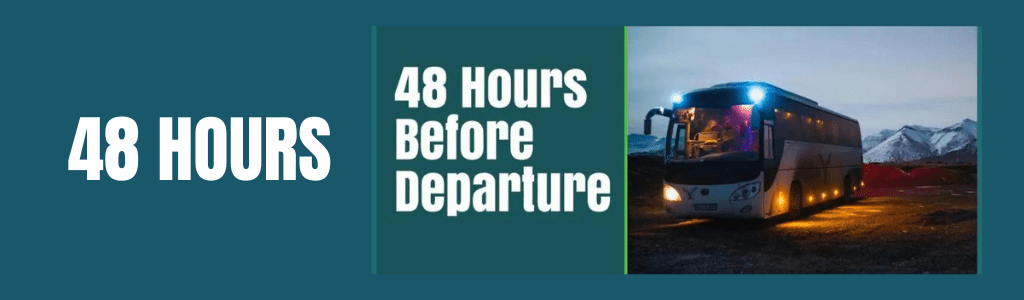 48 hours before departure tour manager