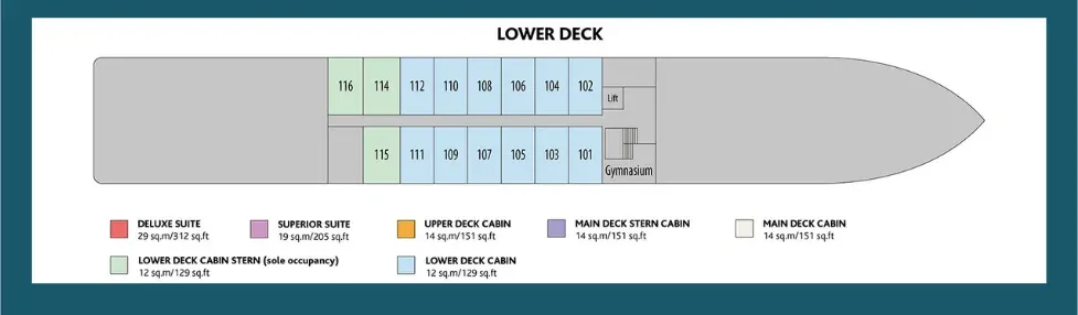lower deck plan for riviera cruise ship