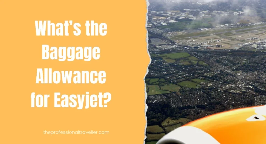 an airplane wing with a yellow and white stripe easyjet baggage allowance featured image