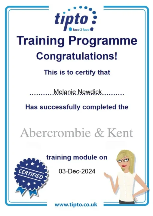 a certificate of a training program
