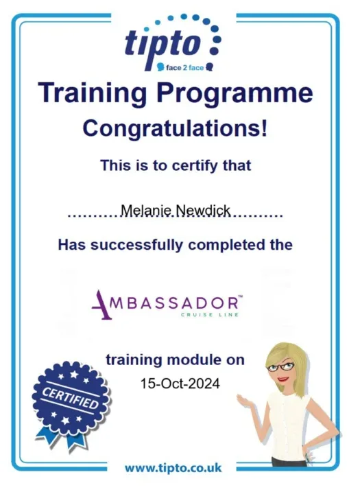 a certificate with a cartoon character
