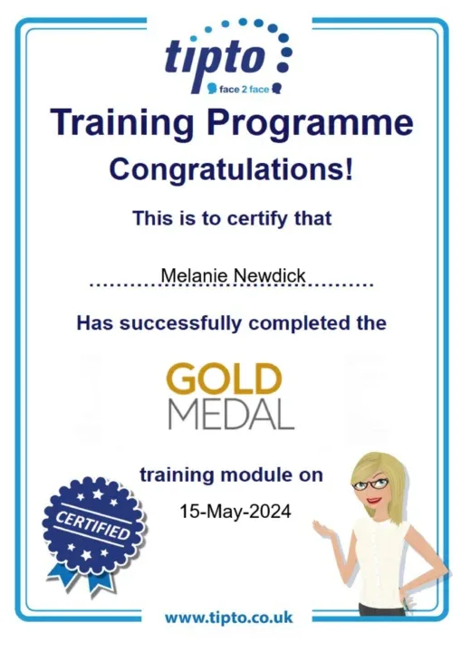 a certificate of a training program