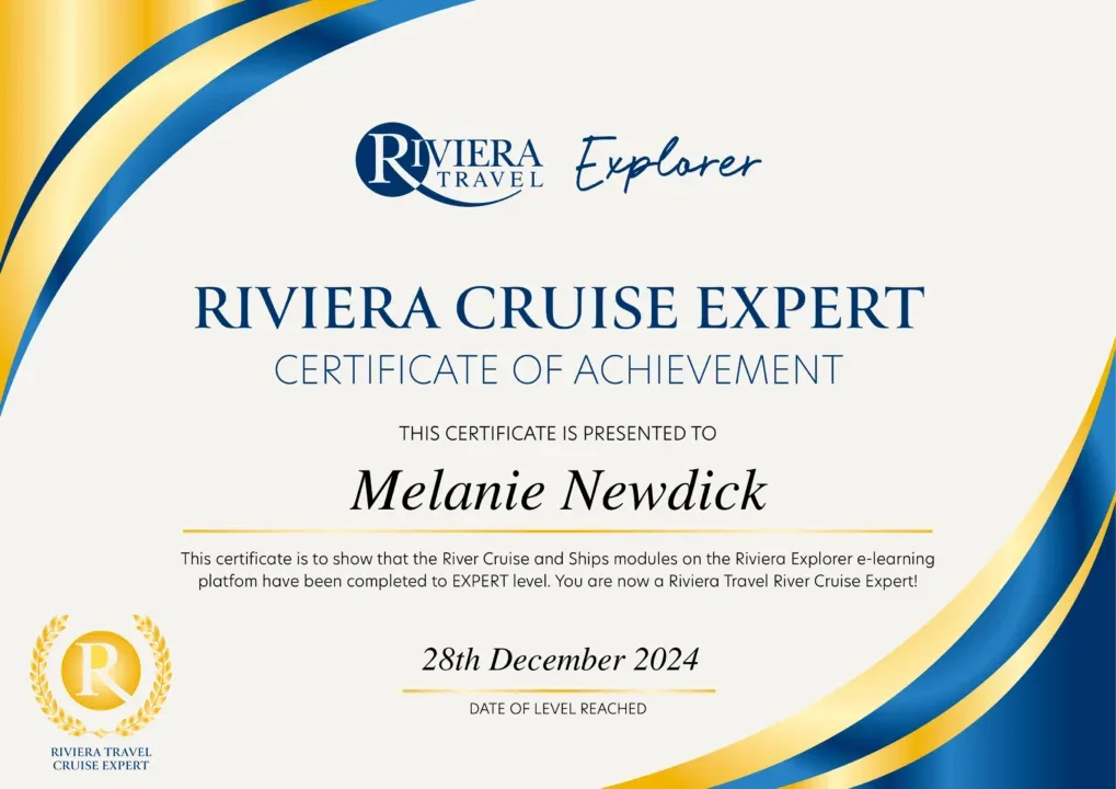 a certificate of a cruise