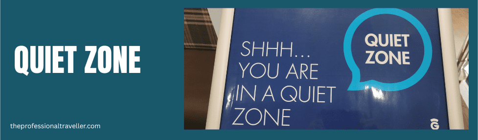 upper deck lounge glasgow Sign indicating a quiet zone.